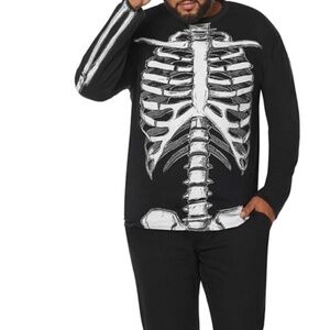 SPIRIT Halloween Long Sleeve Skeleton Shirt XL EUC!